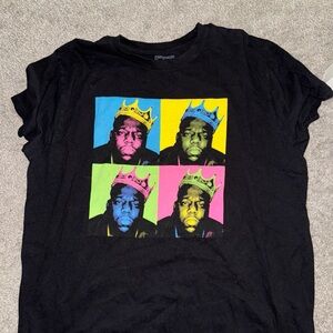 The Notorious BIG Biggie Adult 2x  Shirt Black Graphic Short Sleeve Mens